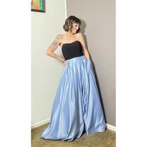 Y2K Baby Blue + Black Princess Prom Dress NWT Blondie Nites size 9 Cinderella